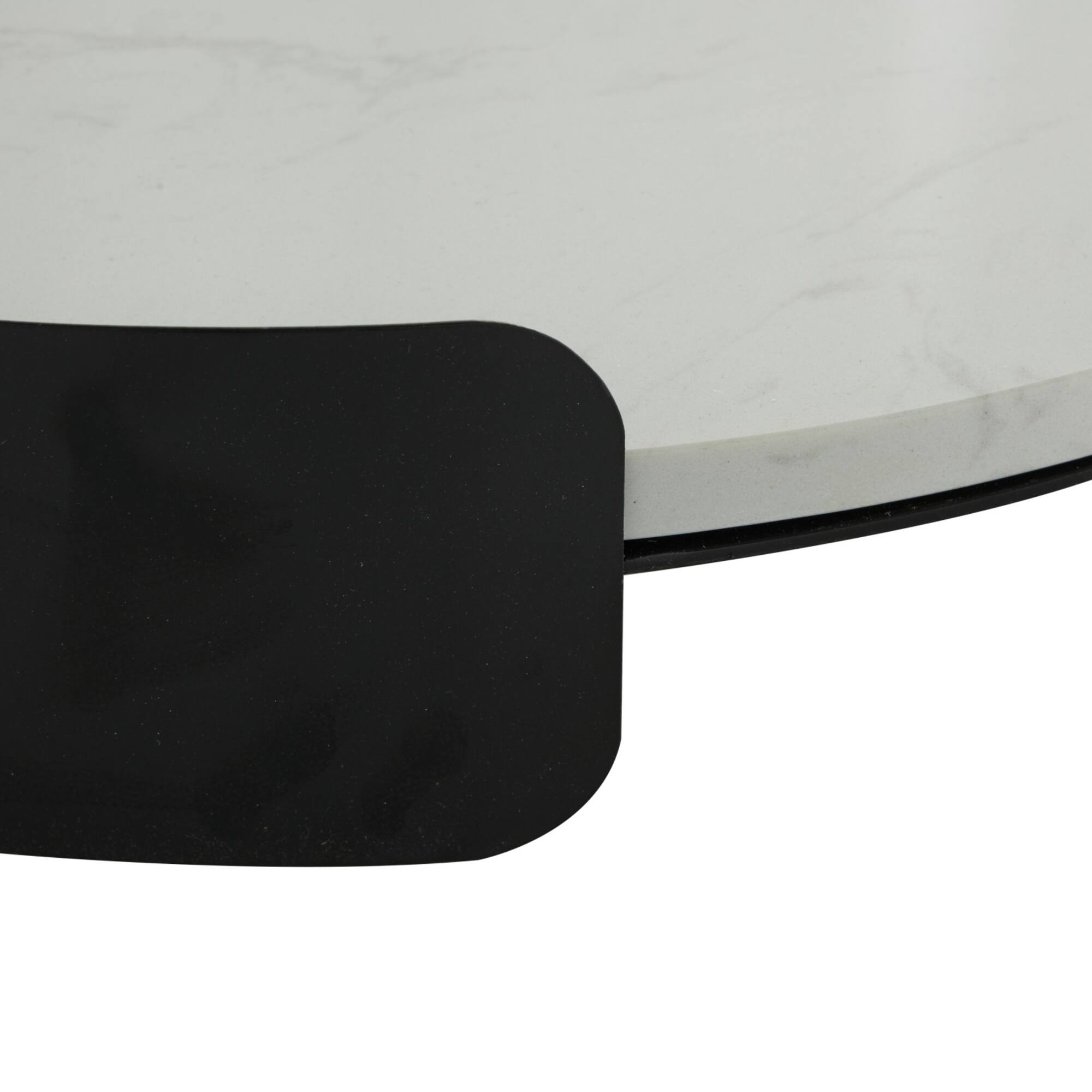 19" White Marble Round Living Room Décor Tray